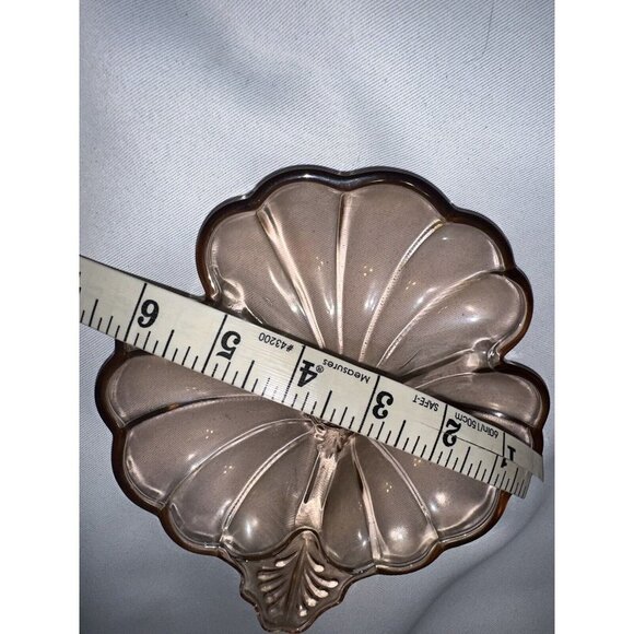 Vintage Jeannette Depression Glass Marigold Clover Leaf Candy Dish Divided Plate - Picture 5 of 7